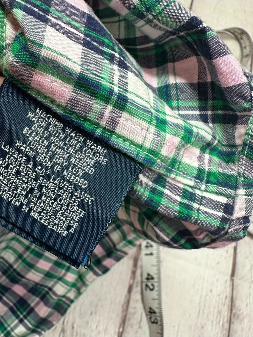 Ralph Lauren RL Plaid Short-Sleeve Button up cotton Shirt boys 4 preppy spring